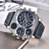 OULM 1349 - sports large watch - compass - leather strapWatches