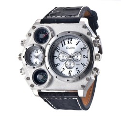 OULM 1349 - sports large watch - compass - leather strapWatches