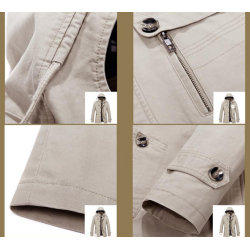 Long hooded jacket - windbreaker - with zipper / buttonsJackets