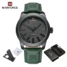 NAVIFORCE - relógio esportivo militar - Quartz - impermeável - pulseira de couro - verde