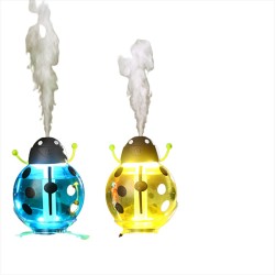 Umidificador de ar ultrassônico - difusor de óleos essenciais - formato joaninha - USB - LED - 260 ml