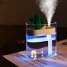 Umidificador de ar ultrassônico transparente - difusor de óleos essenciais - cacto - LED - USB - 160 ml