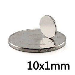 N35 - ímã de neodímio - disco redondo - 10mm * 1mm