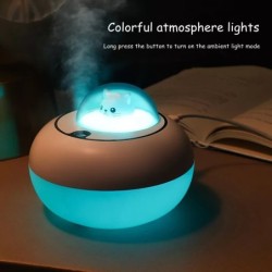 Umidificador de ar ultrassônico - difusor de óleos essenciais - cabeça de gato - LED - USB - 300ml