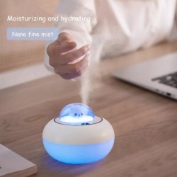 Umidificador de ar ultrassônico - difusor de óleos essenciais - cabeça de gato - LED - USB - 300ml
