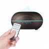 Umidificador de ar ultrassônico - difusor de óleos essenciais - LED - controle remoto - grão de madeira - 500 ml