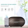 Umidificador de ar ultrassônico - difusor de óleos essenciais - LED - controle remoto - grão de madeira - 500 ml
