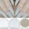 Shiny nail glitter - white sparkle flakes - sandy powderNail polish