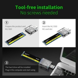 Caixa SSD M2 - M.2 Para USB 3.0 - Cartão SATA NGFF Caddy HDD