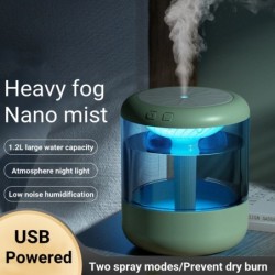 Ultrasonic air humidifier - essential oils diffuser - LED - USB - 1200 mlHumidifiers