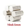 N35 - ímã de neodímio - disco forte - 10 mm * 0,5 mm - 100 peças
