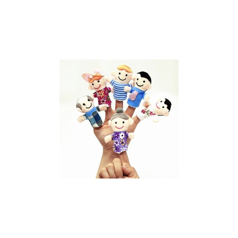 Bonecos de dedos - personagens de desenhos animados - bonecos de pelúcia - 6 peças