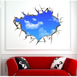 3D céu azul - adesivo de parede / teto - 50 * 70 cm