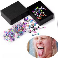 Piercing na língua - barra com bola