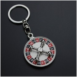Spinning Russian roulette - rotatable round keychainKeyrings