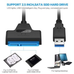 SATA para USB 3.0 / 2.0 / tipo C - cabo - adaptador - HDD SSD externo de 2,5 polegadas