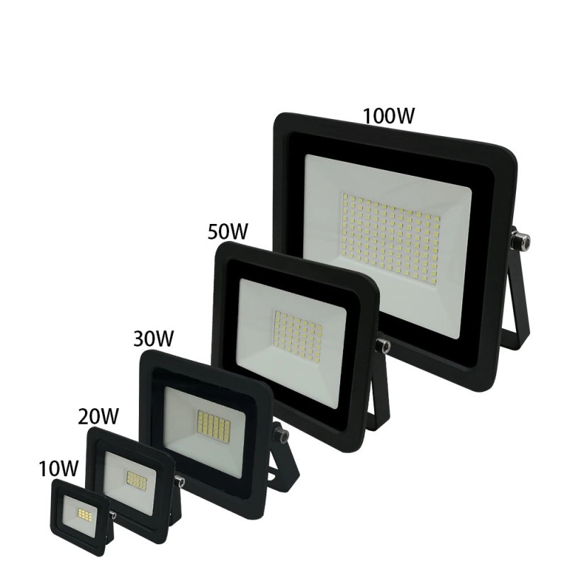 Holofote LED - refletor externo - ultra fino - à prova d'água - 220V / 110V - 10W - 20W - 30W - 50W - 100W