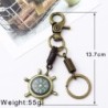 Vintage bronze keychain - rudder wheel / compassKeyrings