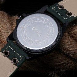 Relógio de quartzo militar moderno - pulseira de couro - unissex