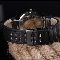 Relógio de quartzo militar moderno - pulseira de couro - unissex