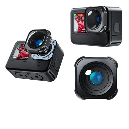 Lente de liga de alumínio - lente ultra larga de 155 graus - à prova d'água - para GoPro Hero 9 10 11 Black