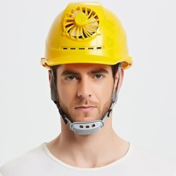 Capacete de segurança movido a energia solar - com ventilador - construção / trabalho duro - segurança no trabalho