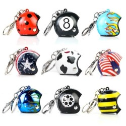 Chaveiro com capacete de moto - chama - joaninha - listras amarelas