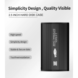 TISHRIC - case SSD / HDD - gabinete externo - SATA de 2,5 polegadas para USB 3.0 / USB 2.0