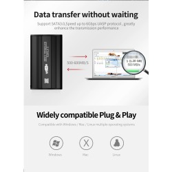 TISHRIC - case SSD / HDD - gabinete externo - SATA de 2,5 polegadas para USB 3.0 / USB 2.0