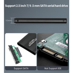 TISHRIC - case SSD / HDD - gabinete externo - SATA de 2,5 polegadas para USB 3.0 / USB 2.0
