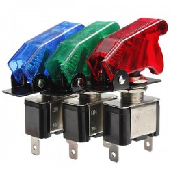 12V 20A - interruptor basculante LED SPST - com tampa