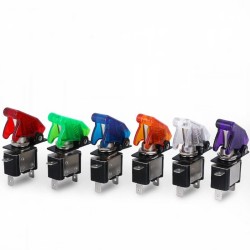 12V 20A - interruptor basculante LED SPST - com tampa