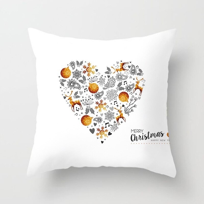 Capa de almofada decorativa de Natal - Feliz Natal - Feliz Ano Novo - 45cm * 45cm