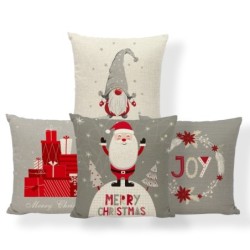 Capa de almofada decorativa de Natal - impressão branco / prata - 45 * 45 cm