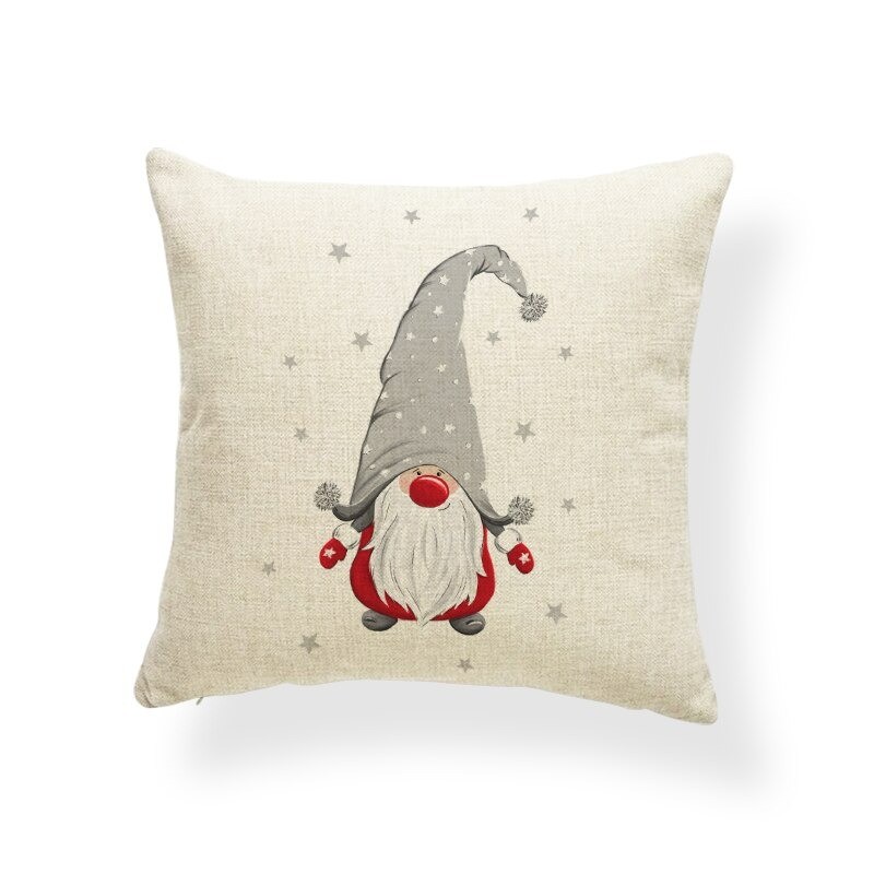 Decorative Christmas cushion cover - white / silver print - 45 * 45 cmCushion covers