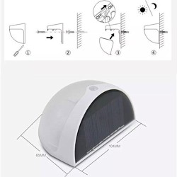 Lâmpada de parede de jardim movida a energia solar - à prova d'água - 6 LED