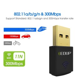 EDUP - 300Mbps - wireless nano USB 2.0 - network card - WiFi receiverNetwork
