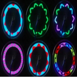 Luz de raio de bicicleta colorida - 32 LED - 30 padrões