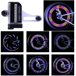 Luz de raio de bicicleta colorida - 32 LED - 30 padrões