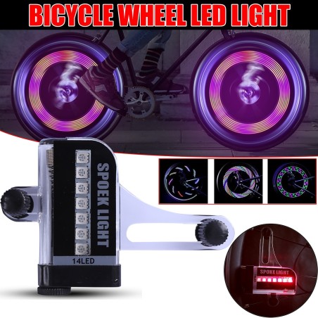Luz de raio de bicicleta colorida - 32 LED - 30 padrões