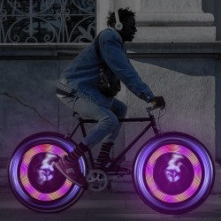 Luz de raio de bicicleta colorida - 32 LED - 30 padrões