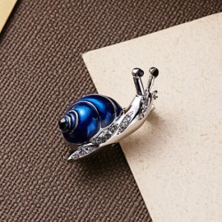 Caracol de cristal azul - broche