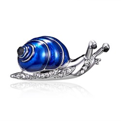 Caracol de cristal azul - broche