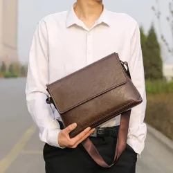 Bolsa de ombro elegante - couro - larga
