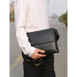 Bolsa de ombro elegante - couro - larga