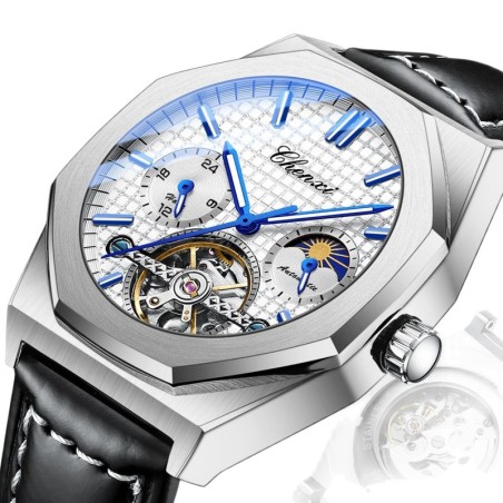 CHENXI - tourbillon mechanical watch - luminous - waterproof - leather strapWatches