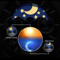 CHENXI - relógio mecânico com turbilhão - luminoso - à prova d'água - pulseira de couro