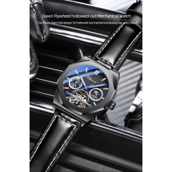 CHENXI - tourbillon mechanical watch - luminous - waterproof - leather strapWatches