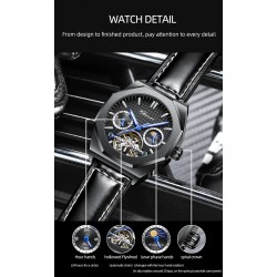 CHENXI - tourbillon mechanical watch - luminous - waterproof - leather strapWatches