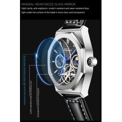 CHENXI - tourbillon mechanical watch - luminous - waterproof - leather strapWatches